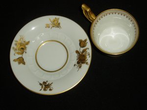 Demitasse Cup Saucer, Heinrich #17184, Gold Floral Filigree