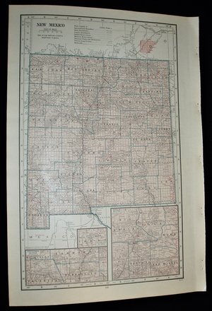 Map Page, New Mexico, 1932, Large 13.5" by 19.75"