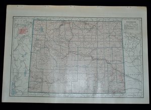Map Page, Wyoming, 1932, Large 13.5" by 19.75"