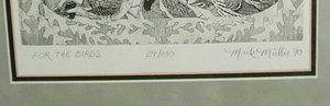 Numbered Print, Mark Miller, Pen and Ink, "For the Birds" 8" by 11"