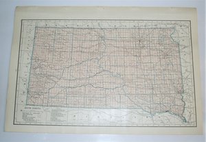Map Page, South Dakota, 1932, Large 13.5" by 19.75"