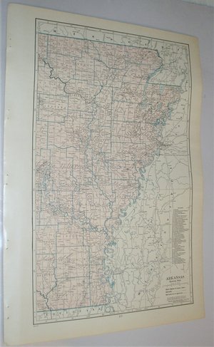 Map Page, Arkansas, 1932, Large 13.5" by 19.75" 2 Full Pages