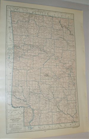 Map Page, Arkansas, 1932, Large 13.5" by 19.75" 2 Full Pages