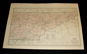 Map Page, Tennessee, 1932, Large 13.5" by 19.75" 2 Full Pages
