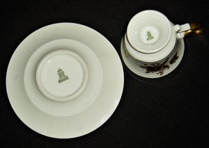 Demitasse Cup Saucer, Heinrich #17184, Gold Floral Filigree