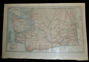 Map Page, Washington, 1932, Large 13.5" by 19.75"