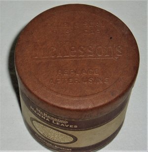 Henna Leaves Container, New Old Stock, McKesson & Robbins
