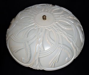 Wonderful Art Nouveau Deco Glass Ceiling Lamp Fixture  Bedstand