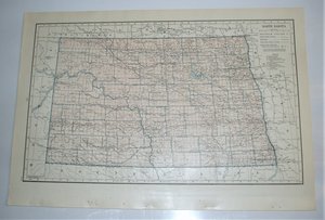 Map Page, North Dakota, 1932, Large 13.5" by 19.75"