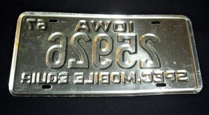 License Plate, Iowa 1967, Special Mobile Equipment