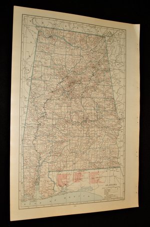 Map Page, Alabama, 1932, Large 13.5" by 19.75"