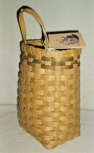 Vintage Handwoven Basket, Sally Kuntz Candle Wall Pocket