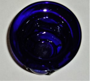 Vintage Cobalt Vase, Bubble, Handblown Caged