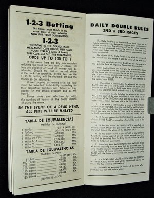 Vintage Caliente Horse Racing Program, 1958