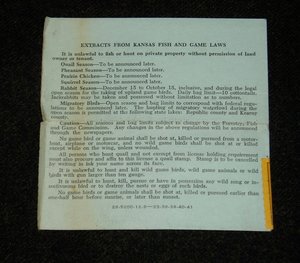 Kansas Hunting License, 1961, with Kansas Upland Game Bird Stamp Attached
