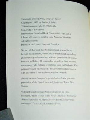 Nature Book, Birds of an Iowa Dooryard, Althea R Sherman
