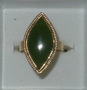 Ring, Gold Jade, 18K Yellow Gold.  Size 4.5, Free USA Shipping