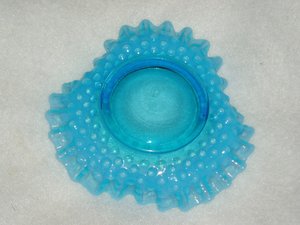 Fenton Blue Opalescent Hobnail Candy Dish or Bon Bon