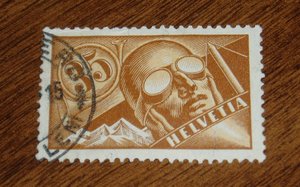 Switzerland Air Mail Stamp, C6, 1920s, 2nd Stamp Ships Free