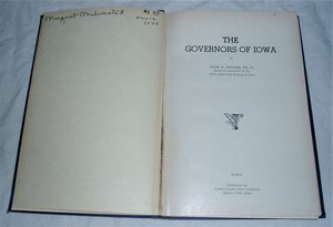 First Edition Book, The Governors of Iowa, 1946