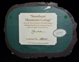 Sweetheart Havencrest Cottage Figurine, Thomas Kinkade, Hawthorn Architectural Register 1995