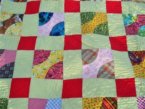 Vintage Quilt Handsewn Handstitched, Bow Tie Variation