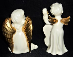 Angel Musicians Pair, Holland Mold, Gilded White