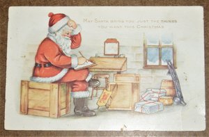 Postcard, Santa Writing Lists