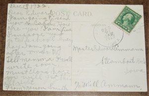 Antique Postcard, Santa Climbing in Window, Additional Cards Ship Free
