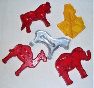Vintage Cookie Cutters, Large Animals, Horses, Camel, Elephant
