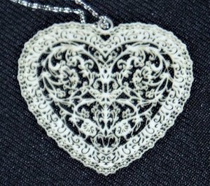 Pierced Heart Pendant Necklace, Sterling Chain