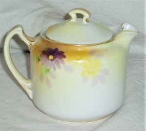 Morimura Noritake Porcelain Teapot, Aster Daisy Design, 1 Cup