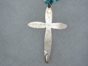 Sterling Cross and Turquoise Necklace, Southwestern Style