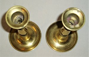 Brass Candlesticks, 7.25" Pair