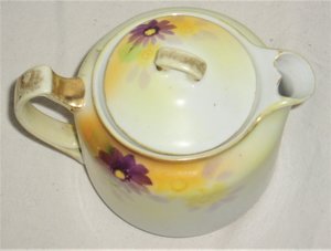 Morimura Noritake Porcelain Teapot, Aster Daisy Design, 1 Cup
