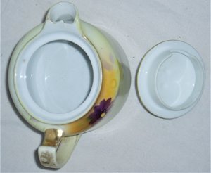 Morimura Noritake Porcelain Teapot, Aster Daisy Design, 1 Cup