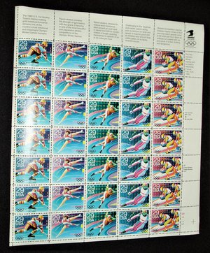 Olympic Stamps, Mint Sheet Scott Catalog #2611-15, 35 stamps