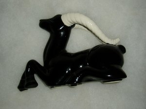 Figurine, Shawnee Impala, Black and White, Mint