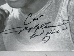 Autographed Photo, Sugar Ray Leonard, Boxing Memorabilia,  1980's, Free USA Shipping