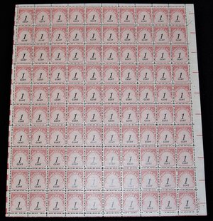 USA Postage Stamp, Full Sheet J89 Postage Due