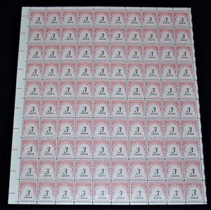 USA Postage Stamp, Full Sheet J91 Postage Due