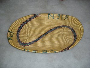 African Coil Basket, Tray Shape, Yesu-Njix