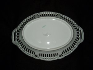 Vintage Pierced Serving Vegetable Bowl, Floral Design, 1920s