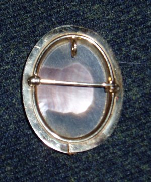 Vintage Pin Brooch Pendant, Abalone Shell Cameo