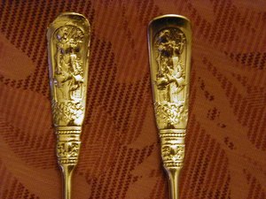 Antique Sterling Spoons, Gilpen-Founaineblau, Benedict/Gorham, 2 Spoons, Free USA Shipping