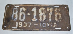 Iowa License Plate, 1937, Sound