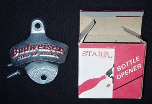Budweiser Bottle Opener, Starr "X", Brown Co.