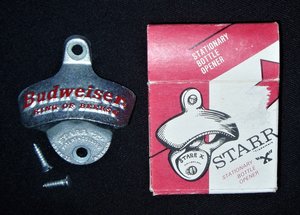 Budweiser Bottle Opener, Starr "X", Brown Co.