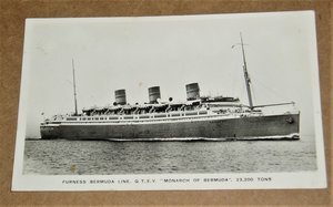 Real Photo RPPC Postcard, Steamship Monarch of Bermuda