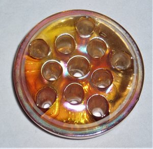 Carnival Glass Flower Frog, 11 Holes